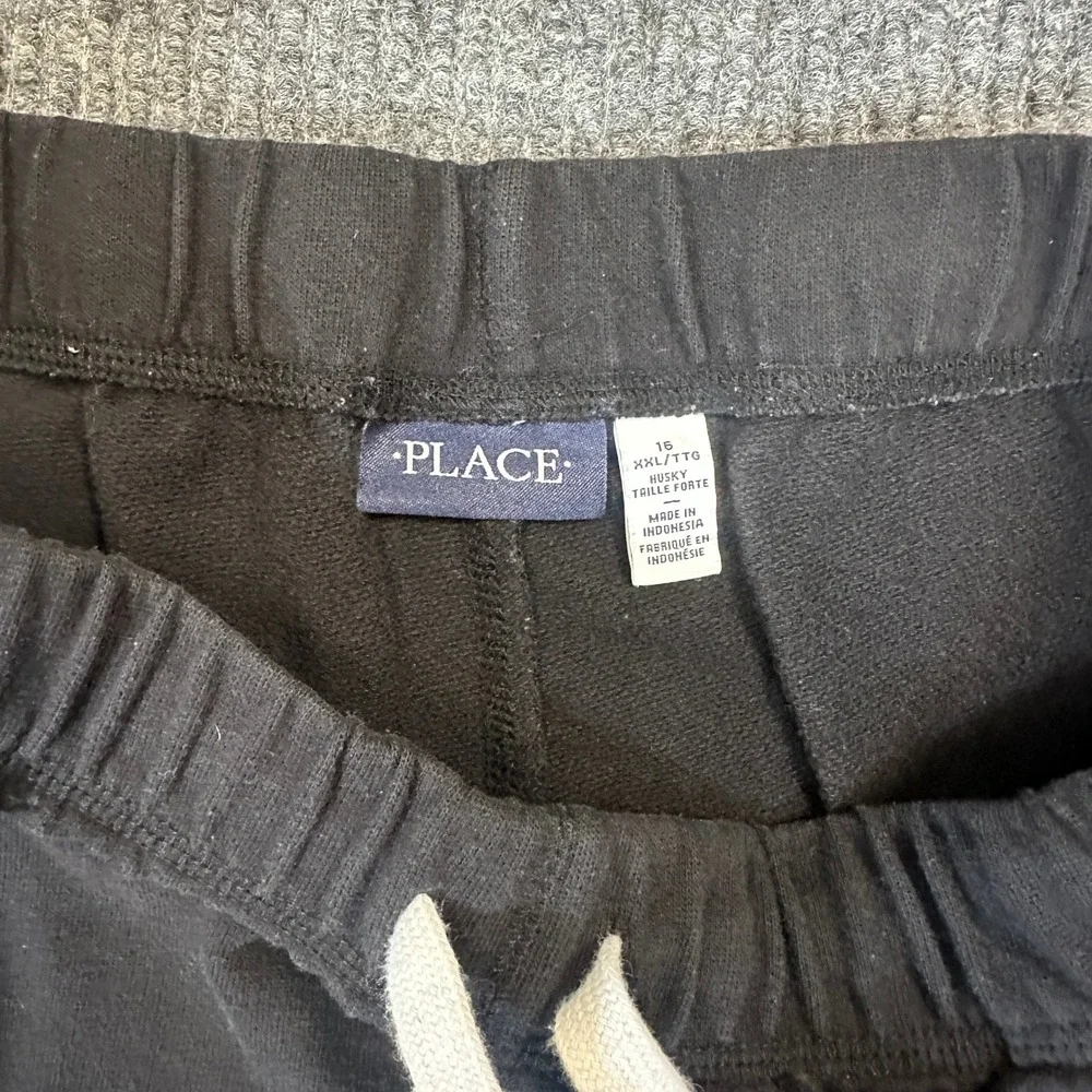 The Children's Place Fleece Pull On Shorts 16 XXL Husky Black Cotton Blend